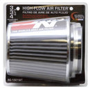 K&N Universal Filter Chrome Round Tapered White - 4in Flange ID x 1.125in Flange Length x 5.5in H-7