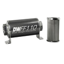 DeatschWerks Stainless Steel 10AN 10 Micron Universal Inline Fuel Filter Housing Kit (110mm)-2