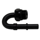 DeatschWerks 8AN ORB Male to 3/8in Male EFI Quick Connect Adapter 180-Degree - Anodized Matte Black-2