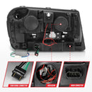 ANZO 2002-2009 Chevrolet Trailblazer Projector Headlights w/ Halo Black-7