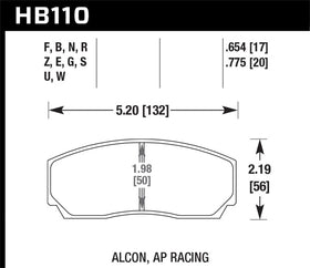 Hawk HPS 5.0 AP Racing w/ 0.654 Thickness Performance Street Brake Pads - 0