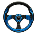 NRG Reinforced Steering Wheel (320mm) Blk w/Blue Trim-3