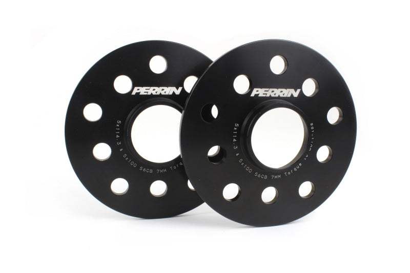 Perrin Subaru 5x114.3/5x100 7mm Slip-On Wheel Spacers - w/ 56mm Hubs/Qty 10 Studs - 0