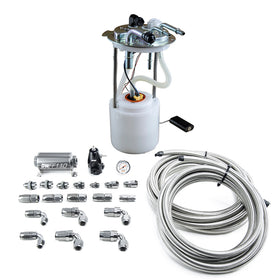 DeatschWerks 05-19 Yukon/Tahoe/Suburban DW400 Pump Module and Return SS CPE Plumbing Kit - 0