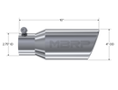 MBRP Universal Tip 4in OD 2.75in Inlet 10in Length Angled Rolled End T304-3