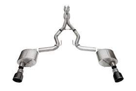 Corsa 24+ Ford Mustang GT Xtreme Cat-Back Ex. Sys. 3.0in Dual Rear Exit w/4.5in Black PVD Pro Tips
