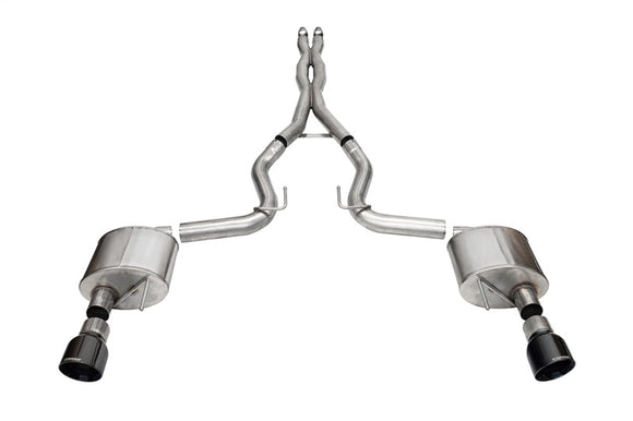 Corsa 24+ Ford Mustang GT Xtreme Cat-Back Ex. Sys. 3.0in Dual Rear Exit w/4.5in Black PVD Pro Tips