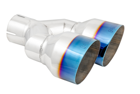 MBRP Burnt End Tip 2.5 ID Dual 4 OD Out 9.5 length Single wall 304 Stainless Steel Driver Side - 0