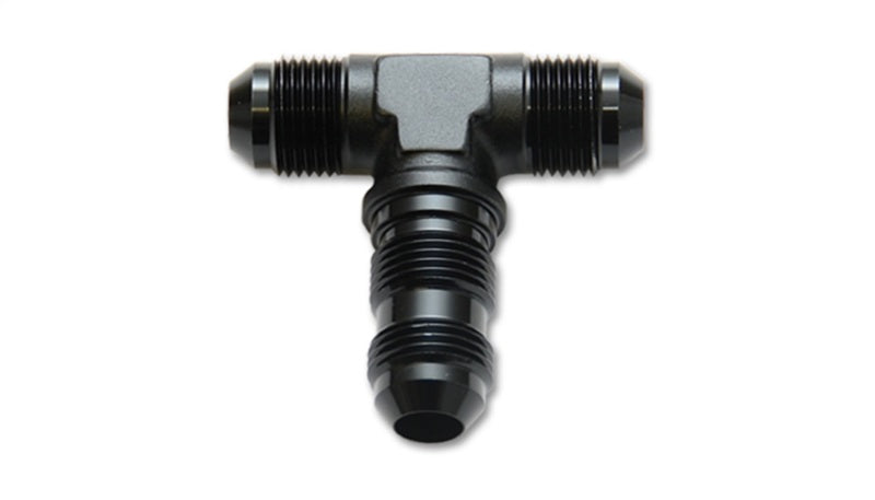 Vibrant -3AN Bulkhead Adapter Tee Fitting - Anodized Black Only - 0