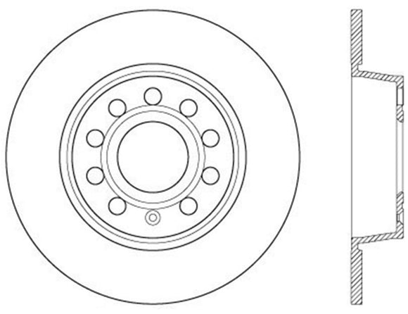 StopTech 06-10 Audi A3/08-10 TT / 06-09 VW GTI Mk V Cryo-Stop Left Rear Slotted Rotor