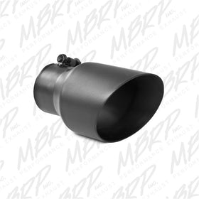 MBRP Universal Tip 4.5in OD 3in Inlet 8in Length Dual Walled Angled Exhaust Tip - Black - 0
