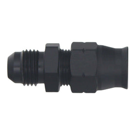 DeatschWerks 6AN Male Flare to 3/8in Hardline Compression Adapter - Anodized Matte Black - 0