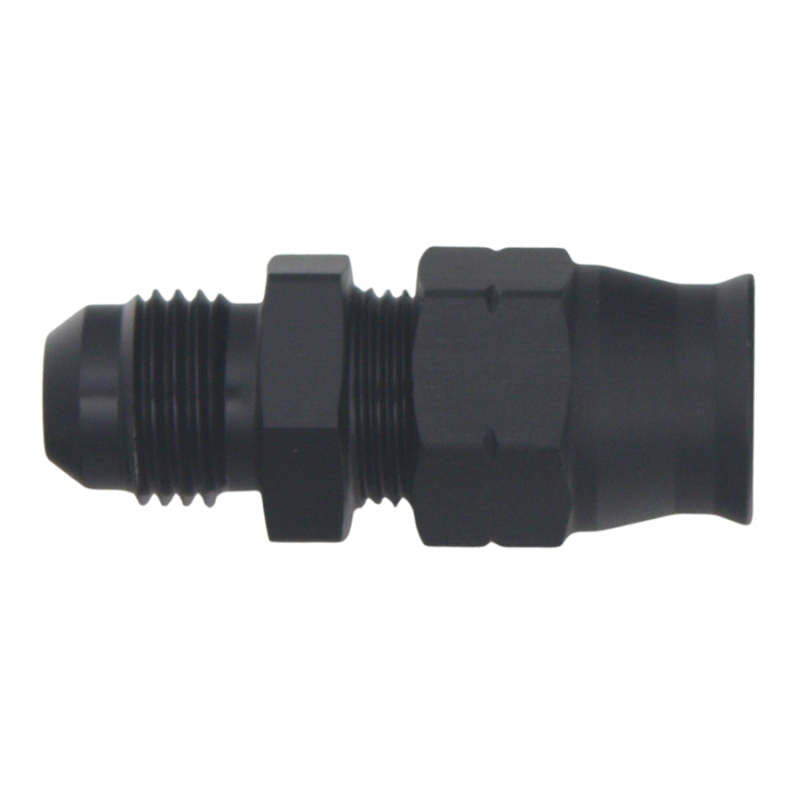 DeatschWerks 6AN Male Flare to 3/8in Hardline Compression Adapter - Anodized Matte Black - 0