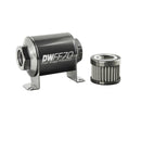 DeatschWerks Stainless Steel 8AN 100 Micron Universal Inline Fuel Filter Housing Kit (70mm)-1
