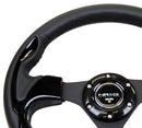 NRG Reinforced Steering Wheel (320mm) Blk w/Gloss Black Trim-3