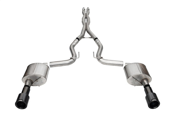 Corsa 2024+ Ford Mustang GT 5.0L V8 Xtreme 4.5 Cat-Back Duel Rear w/ 4.5 In Carbon Fiber Tips