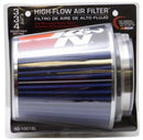 K&N Universal Air Filter Chrome Round Tapered Blue - 4in Flange ID x 1.125in Flange Length x 5.5in H-11