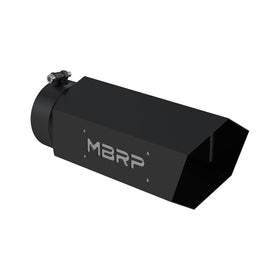 MBRP Universal Hex Tip 5in Inlet 16in Length w/ Logo - Black Coated - 0