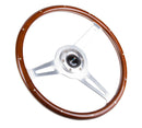NRG Classic Wood Grain Steering Wheel (365mm) Wood w/Metal Inserts & Brushed Alum. 3-Spoke Center-3