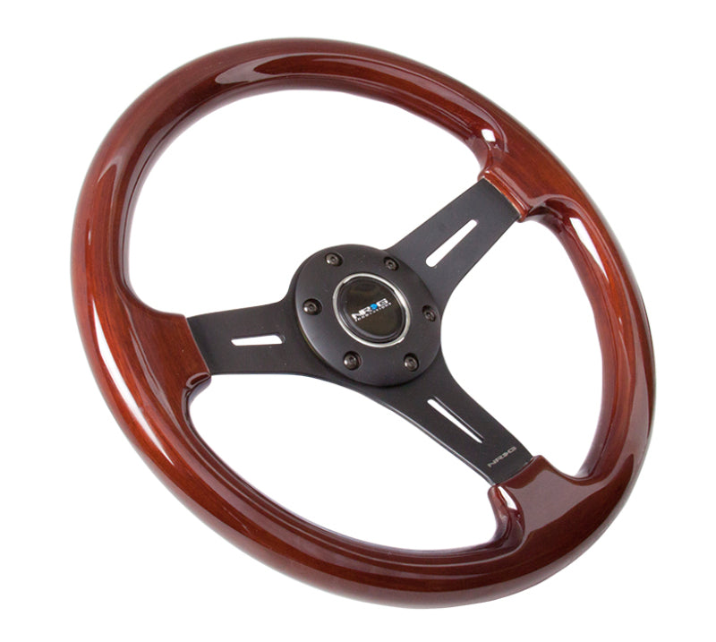 NRG Classic Wood Grain Steering Wheel (330mm) Wood Grain w/Matte Black 3-Spoke Center - 0