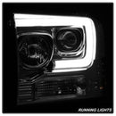 Spyder 05-07 Ford F250/350/450 SD Ver 2 Proj Headlights - Light Bar DRL - Black PRO-YD-FS05V2-LB-C-6