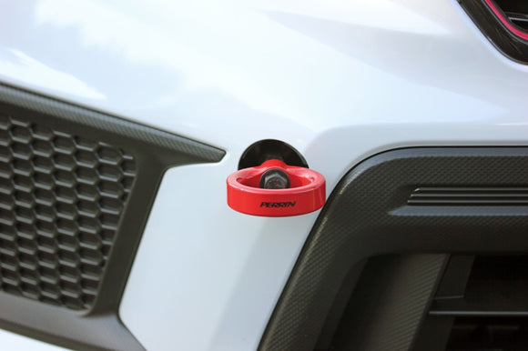 PERRIN 18-21 Subaru WRX & STI / 13-25 BRZ / 17-20 Toyota 86 Tow Hook Kit (Front) - Red