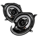 Spyder Mini Cooper 2007-2012 Projector Headlights Halogen Model Only - DRL Black PRO-YD-MC07-DRL-BK-2