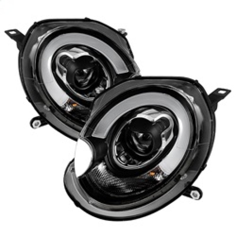 Spyder Mini Cooper 2007-2012 Projector Headlights Halogen Model Only - DRL Black PRO-YD-MC07-DRL-BK - 0