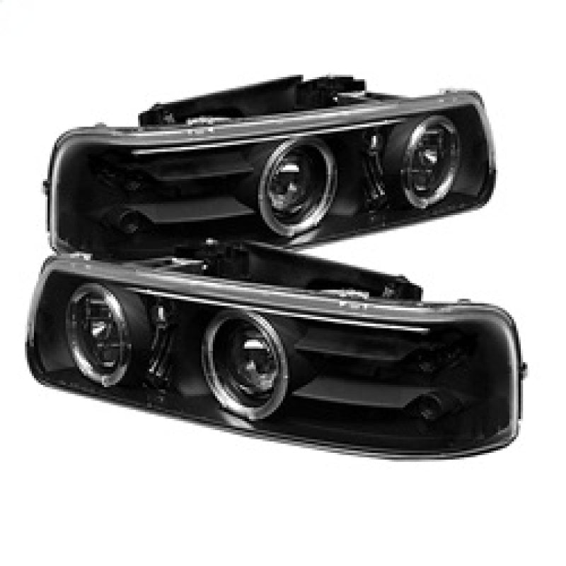 Spyder Chevy Silverado 1500/2500 99-02 Projector Headlights LED Halo LED Black PRO-YD-CS99-HL-BK - 0