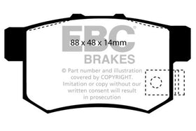 EBC 01-03 Acura CL 3.2 Greenstuff Rear Brake Pads - 0