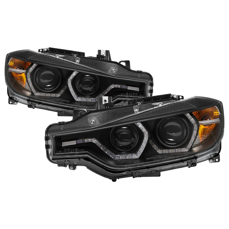 Spyder 12-14 BMW F30 3 Series 4DR Projector Headlights - LED DRL - Black (PRO-YD-BMWF3012-DRL-BK) - 0