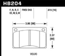 Hawk Volvo 142/145/164/240/242/244/245/262/265/1800 Black Race Brake Pads-1