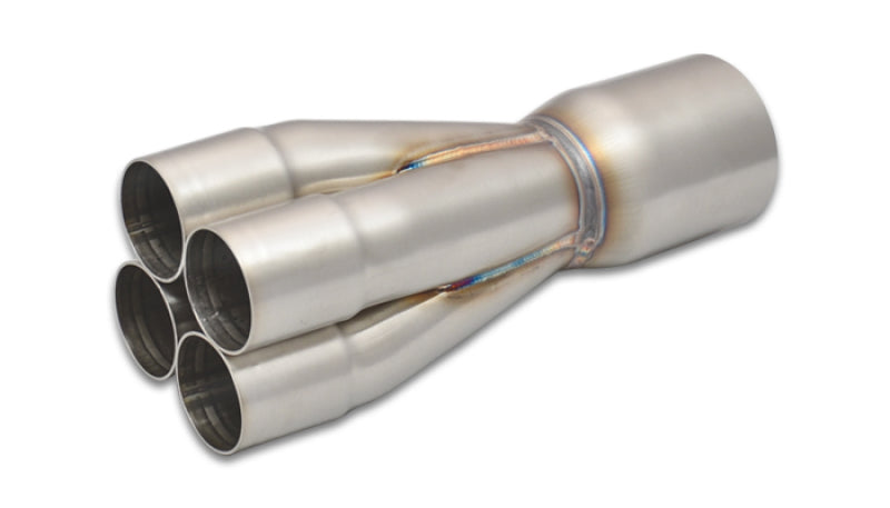 Vibrant 4-1 SS Merge Collectors (1-3/4in Inlet Slipover ID 2-1/2in Merge Outlet OD) Single Unit - 0