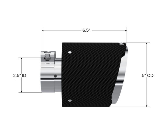 MBRP Universal Carbon Fiber Tip 2.5in ID / 5in OD Out / 6.5in Length Angle Cut Dual Wall