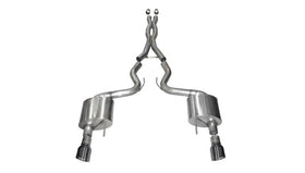 Corsa 2015-17 Ford Mustang GT Coupe 5.0L 3in Sport Cat-Back Exhaust Dual Rear Exit w/ Gun Metal Tips - 0