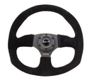 NRG Reinforced Steering Wheel (320mm Horizontal / 330mm Vertical) Black Suede w/Black Stitching-2