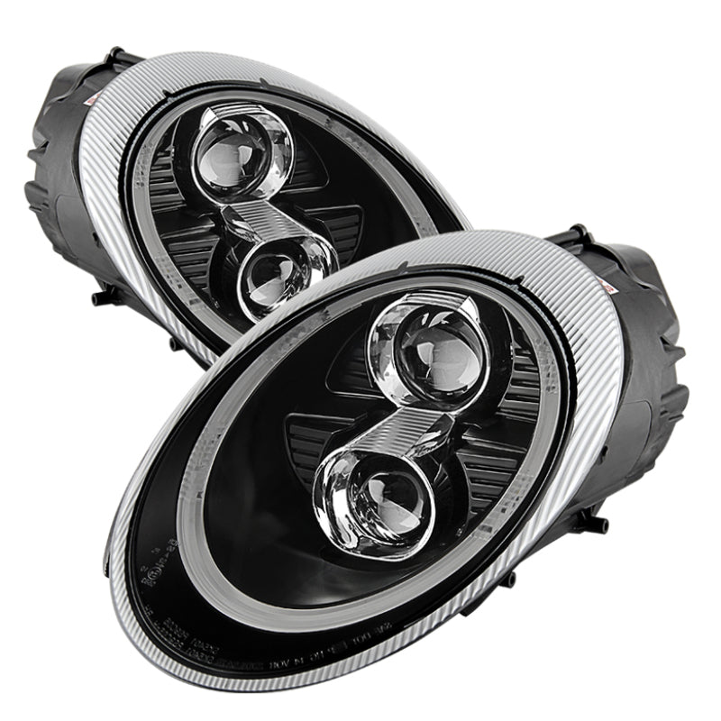 Spyder Porsche 911 05-09 Projector Headlights Xenon/HID Model- DRL LED Blk PRO-YD-P99705-HID-DRL-BK - 0