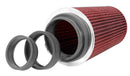 K&N Universal Air Filter Chrome Round Tapered Red - 4in Flange ID x 1.125in Flange Length x 9.5in H-12