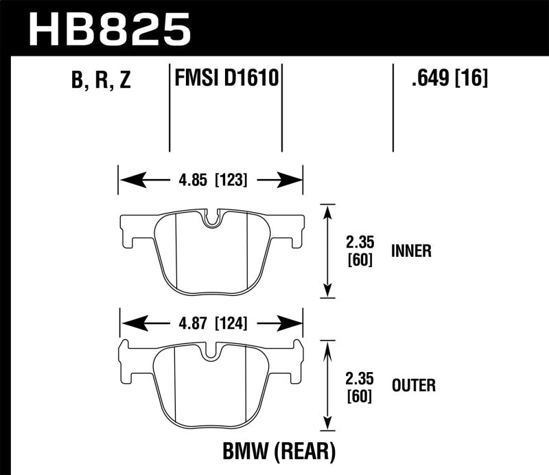 Hawk 13-15 BMW 335i/335i xDrive / 14-16 BMW 435i/435i xDrive HPS 5.0 Rear Brake Pads - 0