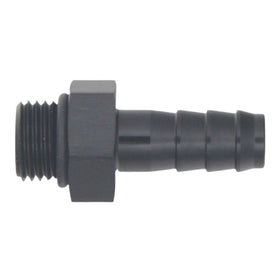 DeatschWerks 6AN ORB Male to 3/8in Male Triple Barb Fitting (Incl O-Ring) - Anodized Matte Black - 0