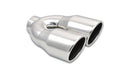 Vibrant 2.5in ID Dual 3.5in OD Round SS Exhaust Tip (Single Wall Angle Cut)-1