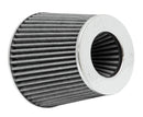 K&N Universal Filter Chrome Round Tapered White - 4in Flange ID x 1.125in Flange Length x 5.5in H-1