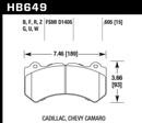 Hawk 14-18 Chevrolet Corvette Front ER-1 Brake Pad Set (J56 brake package)-4
