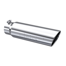MBRP Universal 5in OD Angled Rolled End 4in Inlet 18in Lgth T304 Exhaust Tip - 0