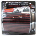 K&N Universal Air Filter Chrome Round Tapered Red - 4in Flange ID x 1.125in Flange Length x 5.5in H-13