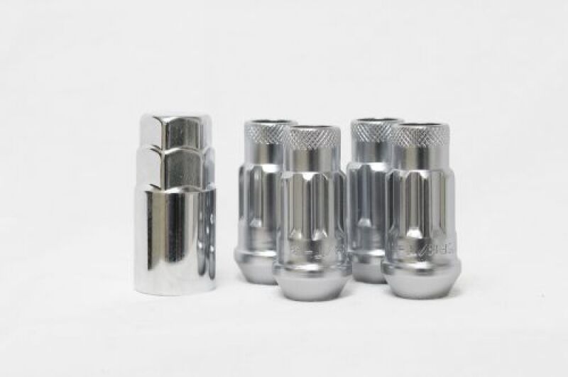 Wheel Mate 14x1.50 Monster Lug Satin Silver Locking Lug Nut  - Set of 4