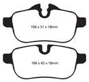 EBC 09+ BMW Z4 3.0 (E89) Yellowstuff Rear Brake Pads-5