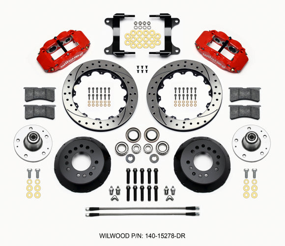 Wilwood Narrow Superlite 6R Front Hub Kit 12.88in Drill Red 82-92 Camaro//Firebird