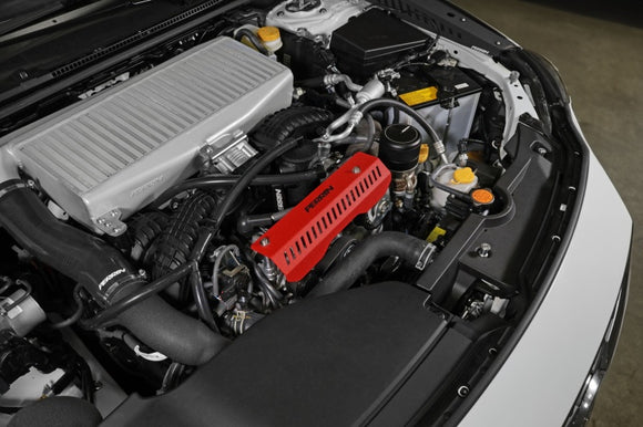 PERRIN 22-25 Subaru WRX Pulley Cover - Red (SHORT - For Use w/PERRIN AOS)