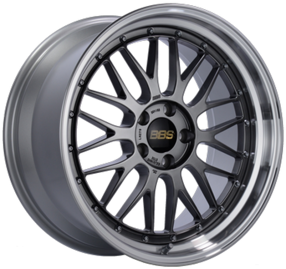 BBS LM 17x7.5 5x114.3 ET38 Diamond Black Center / Diamond Cut Lip Wheel PFS/Clip Required